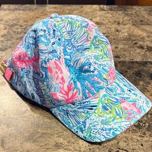 Lilly Pulitzer Blue and Pink Patterned Hat